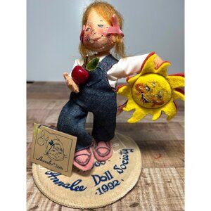 Vintage Annalee 1992 School Days Doll with Apple and Sunshine Accessory